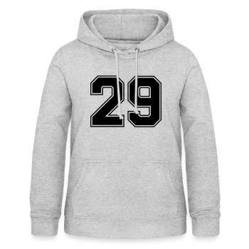 29 - Frauen Hoodie - Hellgrau meliert - Vorne - AI Model Female 172 light (172cm)