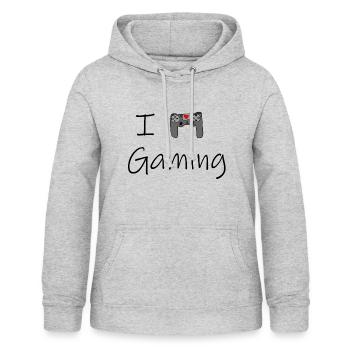 I love Gaming - Women's Hoodie - light heather grey - Front - AI Model Female 172 light (172cm)