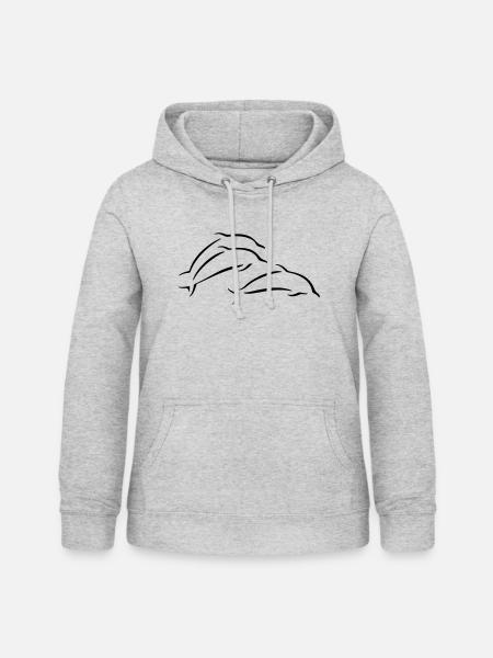 Delphine - Frauen Hoodie - Hellgrau meliert