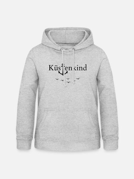 Küstenkind - Frauen Hoodie - Hellgrau meliert