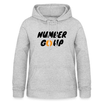 Le nombre de crypto-monnaies monte BTC Bitcoin - Sweat à capuche Femme - gris clair chiné - Devant - AI Model Female 172 light (172cm)