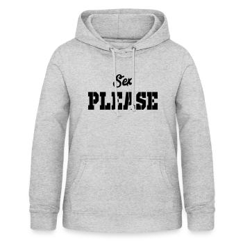 sex bitte - Frauen Hoodie - Hellgrau meliert - Vorne - AI Model Female 172 light (172cm)