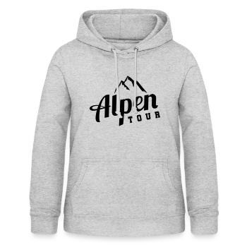 alpen tour - Frauen Hoodie - Hellgrau meliert - Vorne - AI Model Female 172 light (172cm)