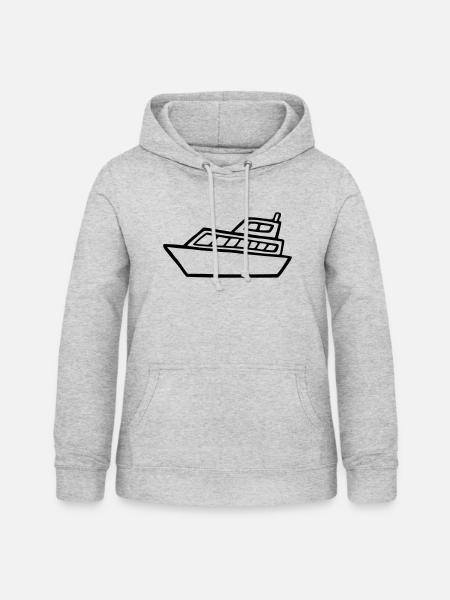 Schiff - Frauen Hoodie - Hellgrau meliert