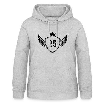 wappen 25 - Frauen Hoodie - Hellgrau meliert - Vorne - AI Model Female 172 light (172cm)