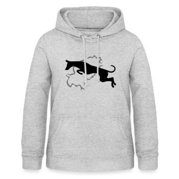 Podenco avec Ibiza - Sweat à capuche Femme - gris clair chiné - Devant - AI Model Female 172 light (172cm)