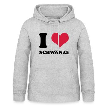 I Love Schwänze - Frauen Hoodie - Hellgrau meliert - Vorne - AI Model Female 172 light (172cm)