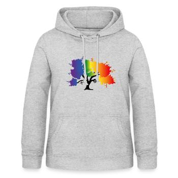 Arbre LGBTQIA+ - Sweat à capuche Femme - gris clair chiné - Devant - AI Model Female 172 light (172cm)