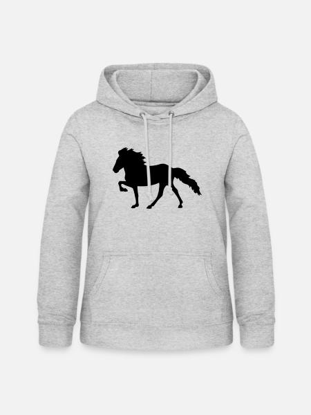 Isländer Tölt - Frauen Hoodie - Hellgrau meliert