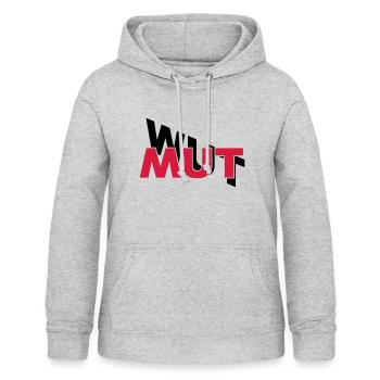 Mut hilft gegen Wut - Frauen Hoodie - Hellgrau meliert - Vorne - AI Model Female 172 light (172cm)