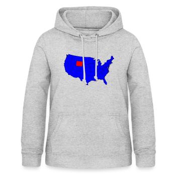 Bundesstaat Wyoming Lage - Frauen Hoodie - Hellgrau meliert - Vorne - AI Model Female 172 light (172cm)
