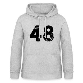 48 - Frauen Hoodie - Hellgrau meliert - Vorne - AI Model Female 172 light (172cm)