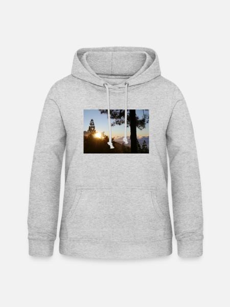 Teide, Teneriffa - Frauen Hoodie - Hellgrau meliert
