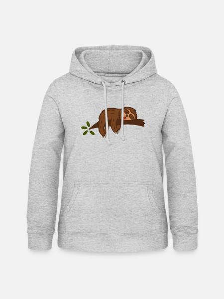 Faultier - Frauen Hoodie - Hellgrau meliert