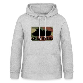 Char B1 BIS - Sweat à capuche Femme - gris clair chiné - Devant - AI Model Female 172 light (172cm)