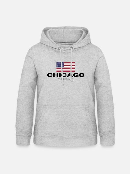 Chicago - Frauen Hoodie - Hellgrau meliert