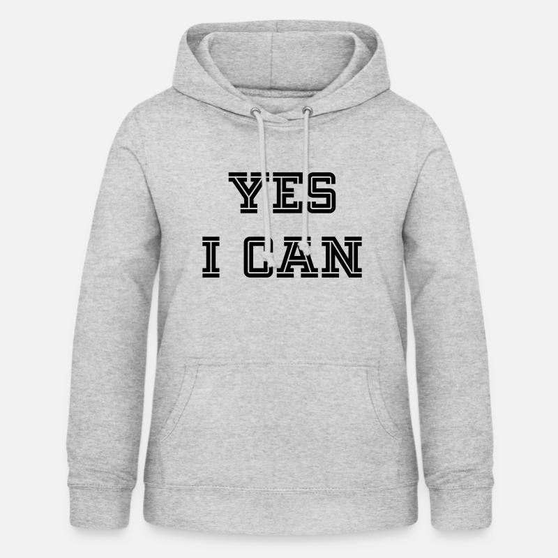 OUI, JE PEUX - Sweat à capuche Femme - gris clair chiné