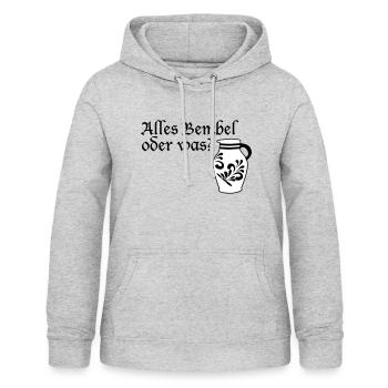 Alles Bembel oder was? #FrankfurtLiebe #FFM #069 - Frauen Hoodie - Hellgrau meliert - Vorne - AI Model Female 172 light (172cm)