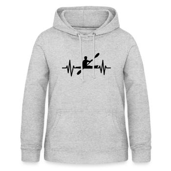Herzschlag Kajak - Frauen Hoodie - Hellgrau meliert - Vorne - AI Model Female 172 light (172cm)