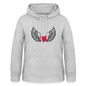 Wings Heart Feathers - Women's Hoodie - light heather grey - Front - AI Model Female 172 light (172cm)
