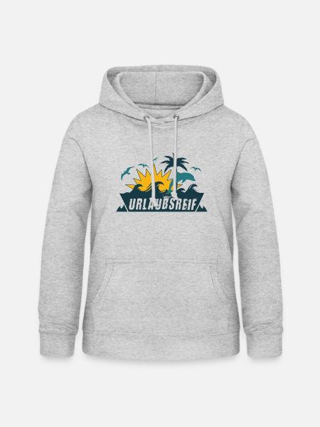 Urlaubsreif - Frauen Hoodie - Hellgrau meliert