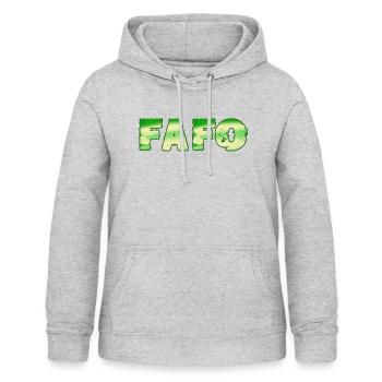 Fafo - Frauen Hoodie - Hellgrau meliert - Vorne - AI Model Female 172 light (172cm)