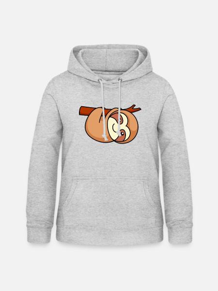 Faultier Comic Tier - Frauen Hoodie - Hellgrau meliert