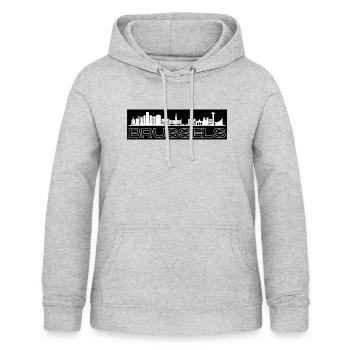 Brussels - mit Skyline - Frauen Hoodie - Hellgrau meliert - Vorne - AI Model Female 172 light (172cm)