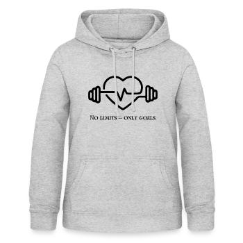 🚀 No Limits – Only Goals Geschenkidee - Frauen Hoodie - Hellgrau meliert - Vorne - AI Model Female 172 light (172cm)
