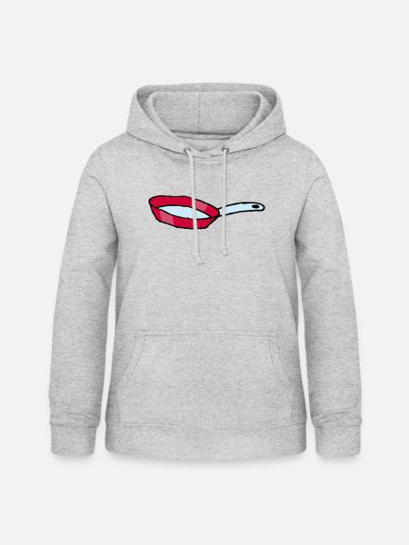 pfanne - Frauen Hoodie - Hellgrau meliert