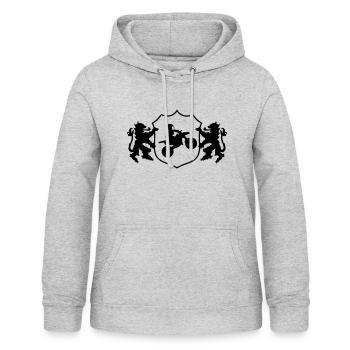 Motorcrosser Crest 001 - Vrouwen hoodie - lichtgrijs gemêleerd - Voor - AI Model Female 172 light (172cm)