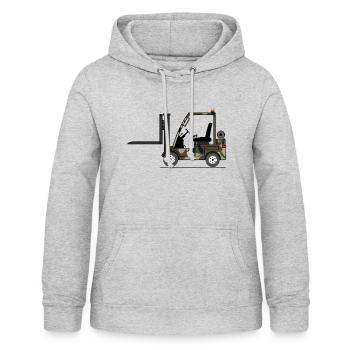 Stapler Armee Farbe - Frauen Hoodie - Hellgrau meliert - Vorne - AI Model Female 172 light (172cm)