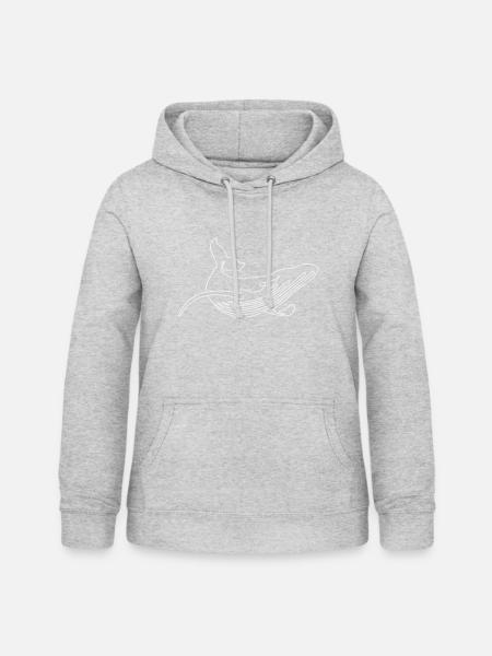 Wal - Frauen Hoodie - Hellgrau meliert