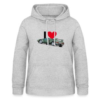 I love sports cars 001 - Women's Hoodie - light heather grey - Front - AI Model Female 172 light (172cm)