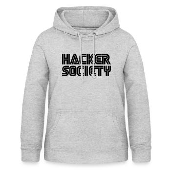 Hackers Society - Women's Hoodie - light heather grey - Front - AI Model Female 172 light (172cm)