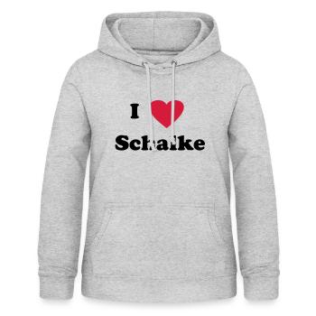 I love Schalke - Frauen Hoodie - Hellgrau meliert - Vorne - AI Model Female 172 light (172cm)