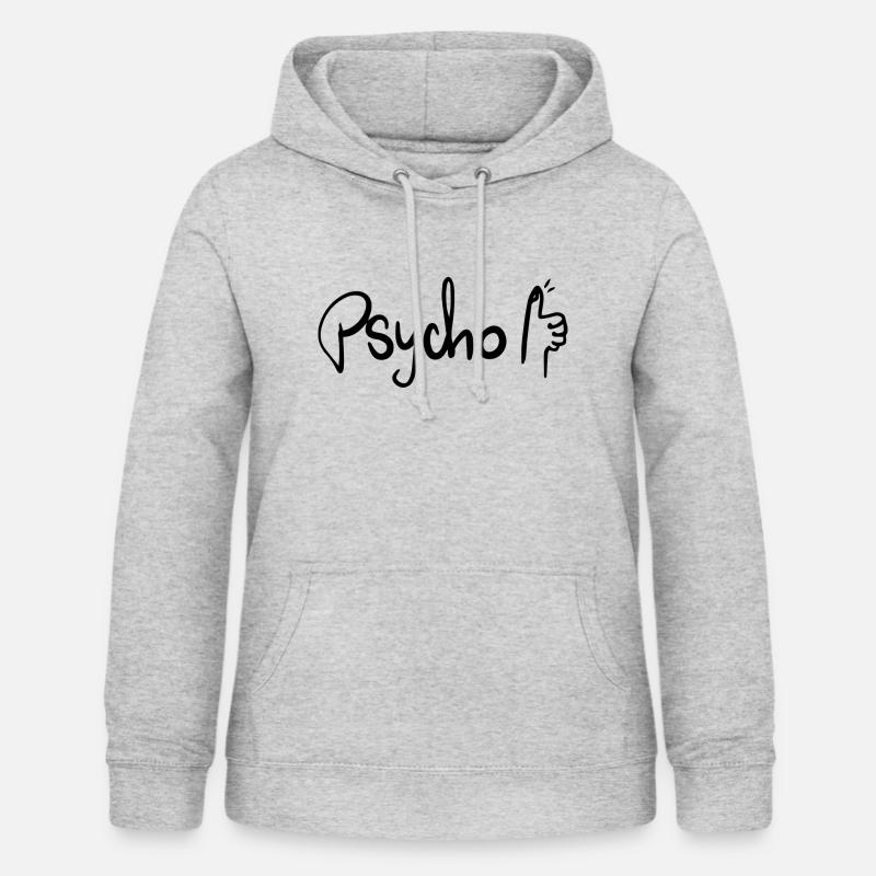 Psycho, pouce levé - Sweat à capuche Femme - gris clair chiné