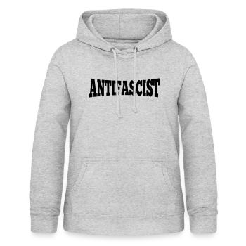 Antifascist - Antifaschist - Frauen Hoodie - Hellgrau meliert - Vorne - AI Model Female 172 light (172cm)