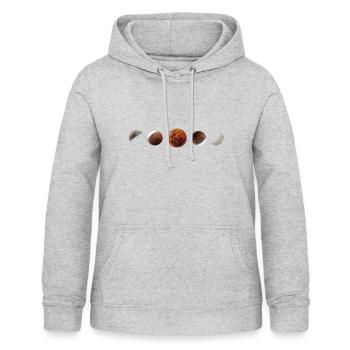 Mondphase - Frauen Hoodie - Hellgrau meliert - Vorne - AI Model Female 172 light (172cm)