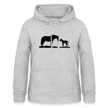 Pferde, Pferd & Fohlen - Frauen Hoodie - Hellgrau meliert - Vorne - AI Model Female 172 light (172cm)
