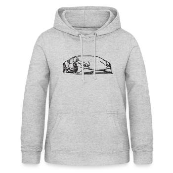 Voiture - Sweat à capuche Femme - gris clair chiné - Devant - AI Model Female 172 light (172cm)
