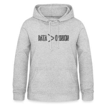 Des données supérieures à votre opinion - Sweat à capuche Femme - gris clair chiné - Devant - AI Model Female 172 light (172cm)