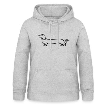 Hund Dackel - Frauen Hoodie - Hellgrau meliert - Vorne - AI Model Female 172 light (172cm)