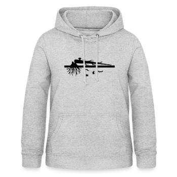 Fallen tree - Women's Hoodie - light heather grey - Front - AI Model Female 172 light (172cm)