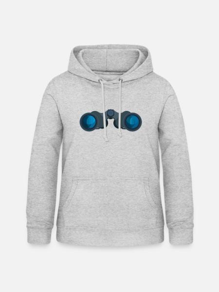 Fernglas Spanner Beobachter Stalker - Frauen Hoodie - Hellgrau meliert