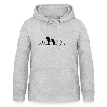 Friese Pferd Reiterin Reiten Herzschlag Herz Liebe - Frauen Hoodie - Hellgrau meliert - Vorne - AI Model Female 172 light (172cm)
