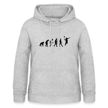 Evolution - Federball, Badminton, Mensch, Affe - Frauen Hoodie - Hellgrau meliert - Vorne - AI Model Female 172 light (172cm)