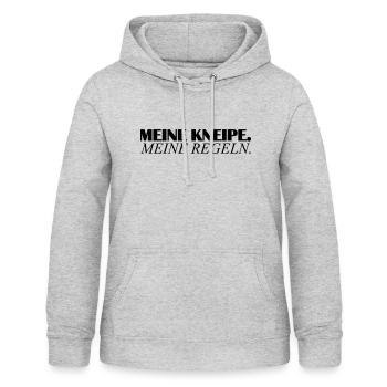 Meine Kneipe meine Regeln! - Frauen Hoodie - Hellgrau meliert - Vorne - AI Model Female 172 light (172cm)