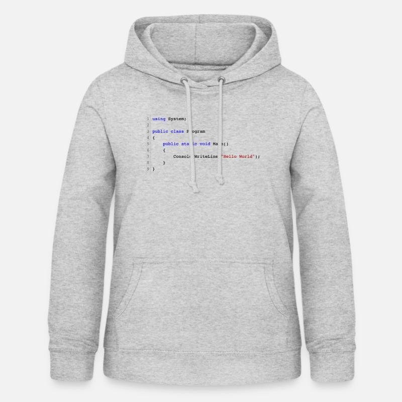 C # .NET Code Hello World Programmer Gift - Women's Hoodie - light heather grey