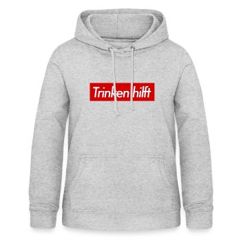 trinken - Frauen Hoodie - Hellgrau meliert - Vorne - AI Model Female 172 light (172cm)